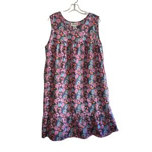 Easy Essentials Butterfly Floral Print Sleeveless Midi Nightgown Women's XL
